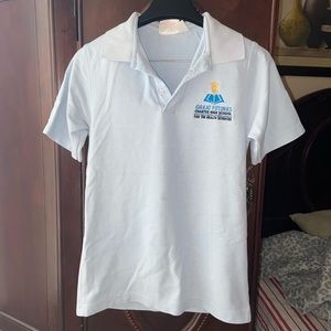 Blue collared uniform shirt